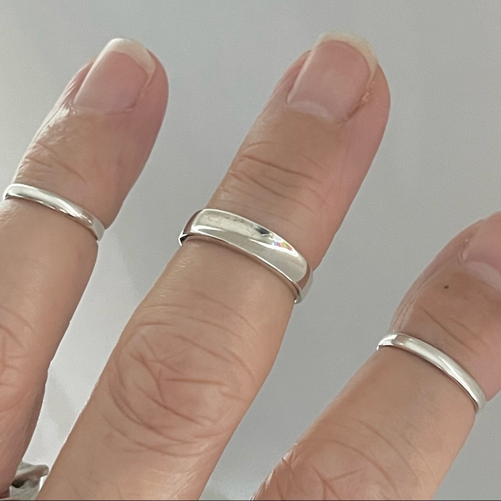 Sterling Silver Concave Toe Ring, Silver Ring, Bo… - image 6